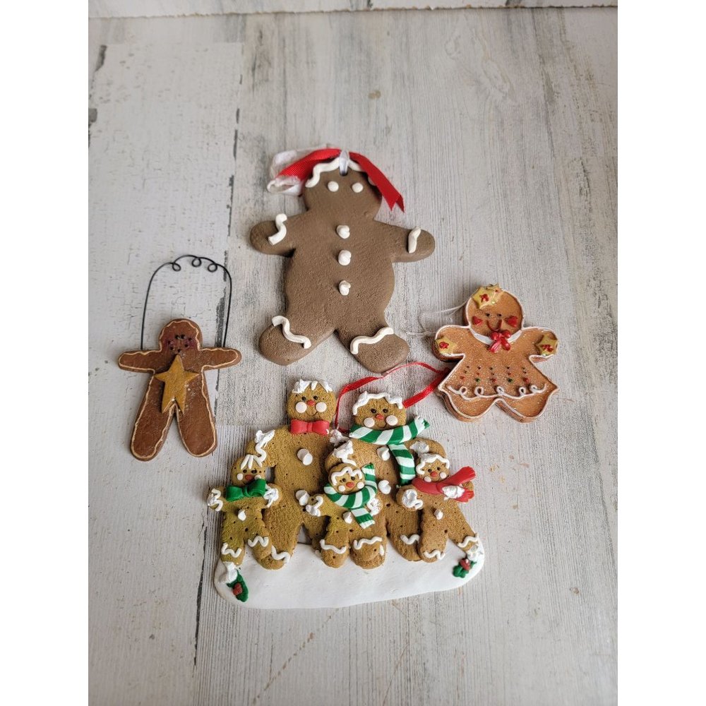 Gingerbread family cookie ornament set‎ variety Xmas